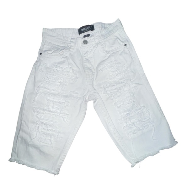 Smoke Rise Men's White Jean Shorts